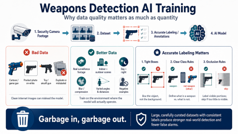 Weapons Detection AI Vision Model Training: Why Data Quality Matters as Much as Data Quantity